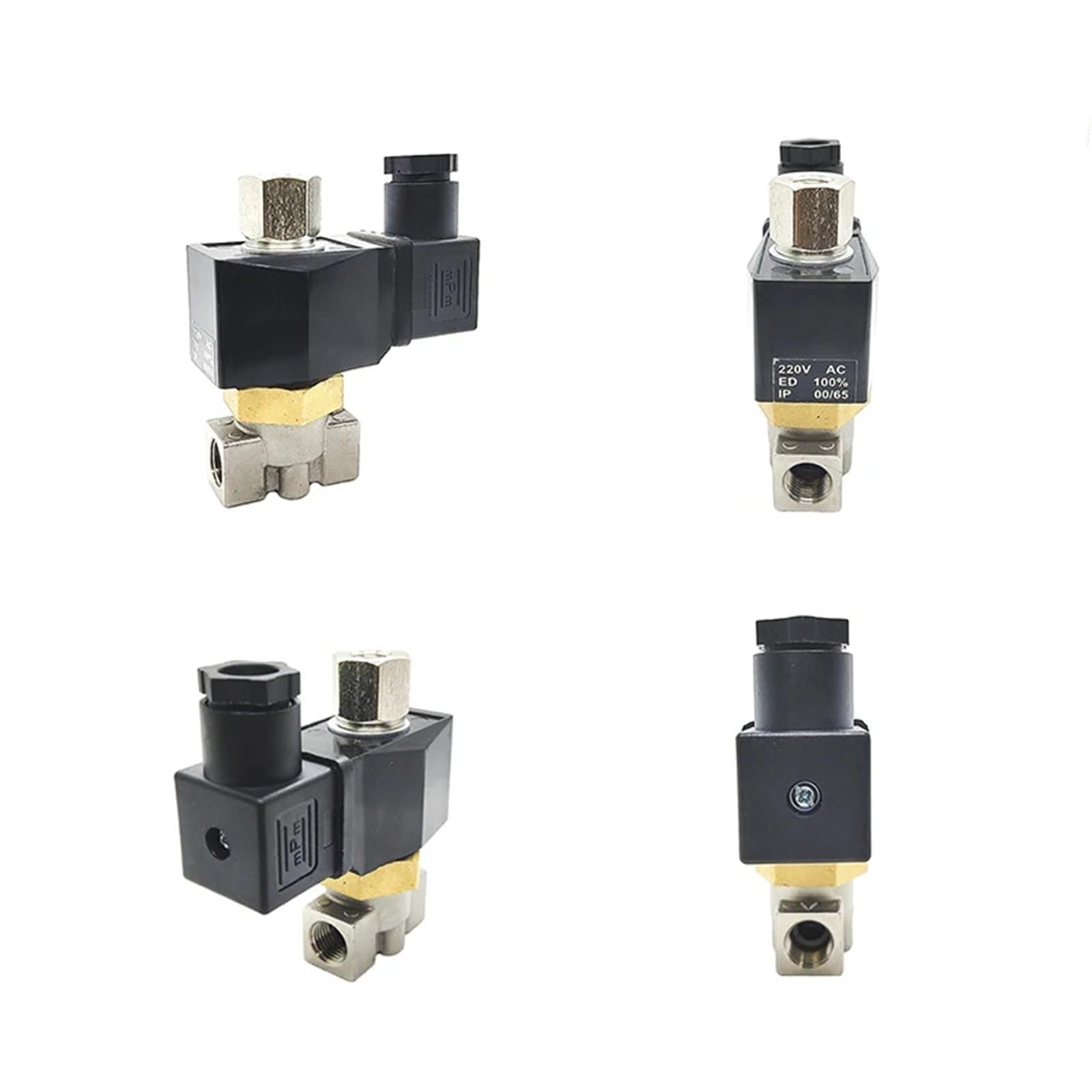 Válvula solenoide acero inoxidable 1/4 normalmente abierta 24VAC DN8 para agua aire aceite