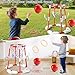 NIPLOOOW Pool Basketball Hoop, 2-in-1 Floating Pool Toys Ring Game with 4 Balls and Pump, Outdoor Swimming Pool Basketball Games Water Play Toy Family Party for Kids Adults Age 3-12 (Red)
