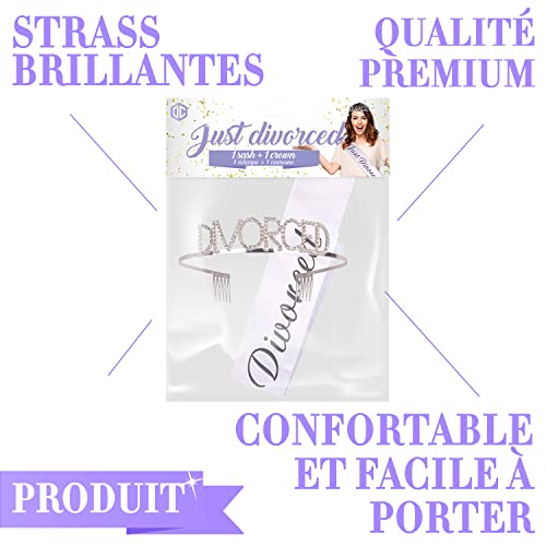 Original Cup Breakup® Couronne + Écharpe pour Divorce Party - Décoration et Déguisement pour Fêtes de Divorce - Soirée à Thème pour Jeunes Divorcées - Idée Cadeau 100% Fun pour Femmes – vue 6