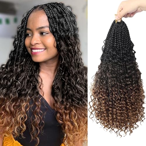 Goddess Boho Box Braids Crochet Hair for Black Women with Curly Ends
