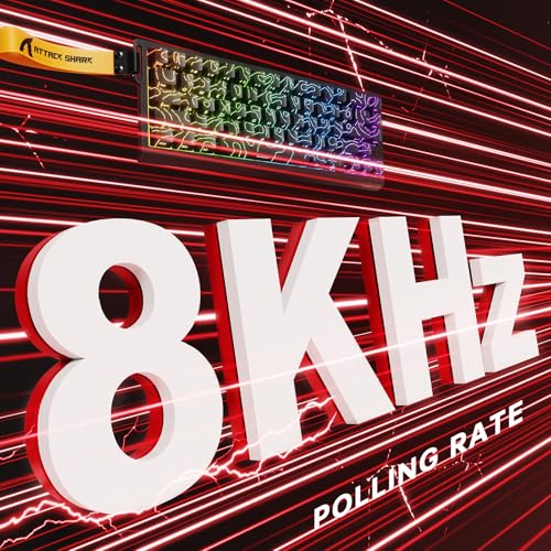 MAMBASNAKE × ATTACK SHARK Bezprzewodowa klawiatura i mysz z przełącznikami magnetycznymi, klawiatura Rapid Trigger 8k Hz, mysz gamingowa Tri-Mode 59g do komputerów PC/Mac(Czarny)