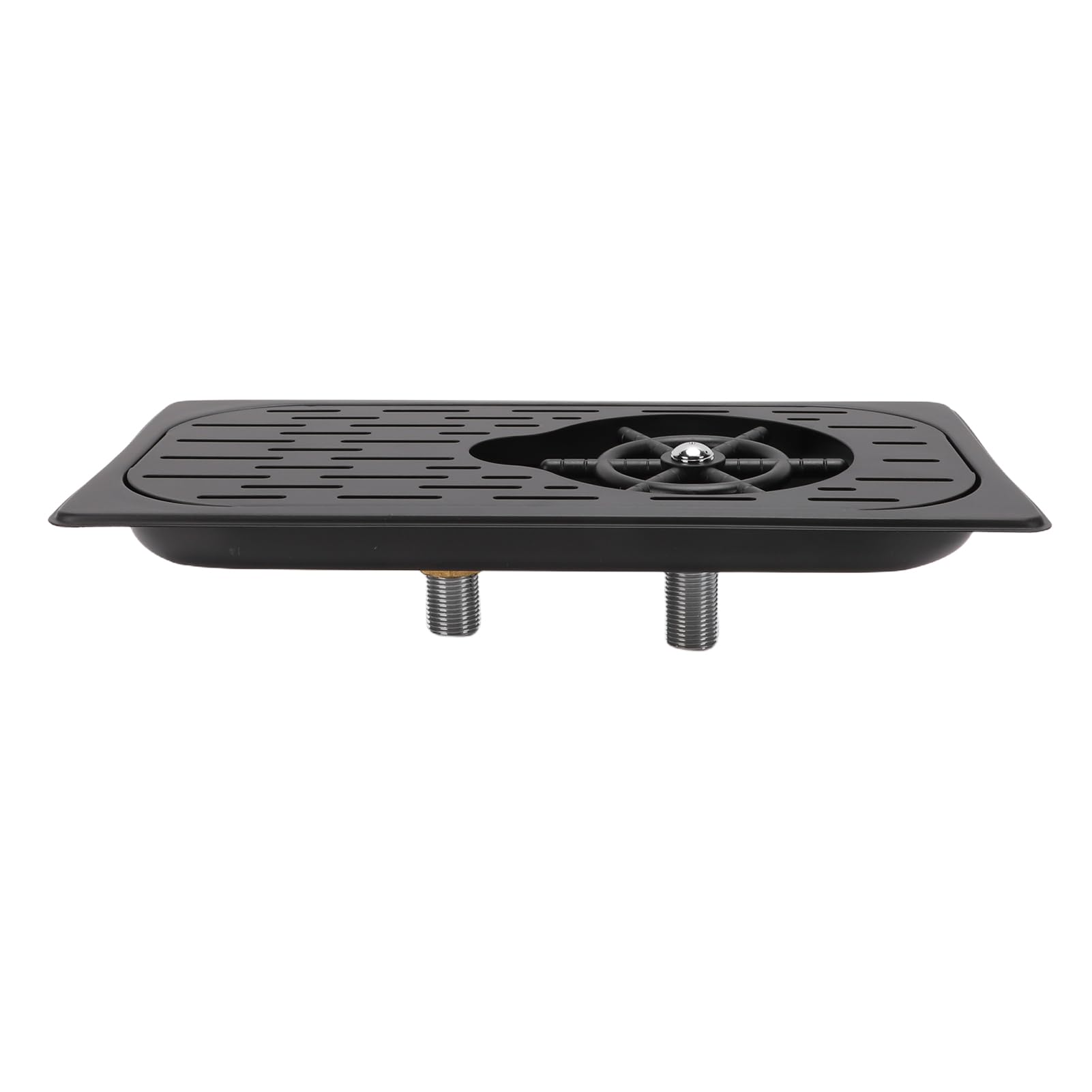 Duokon Enjuagadora de Fregadero de Vidrio de Acero Inoxidable con Chorros de Agua a Alta Presión Limpia y Drena Automáticamente las Aguas Residuales para Cafetería, Bar, Uso Doméstico (BLACK)