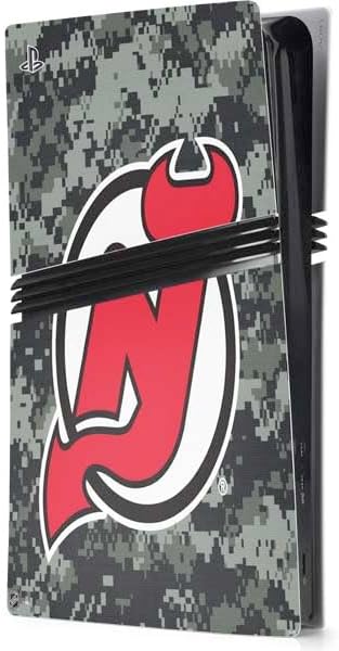 Skinit Decal Gaming Skin Compatible with PS5 Pro Console - Officially Licensed NHL New Jersey Devils Home Jersey Design