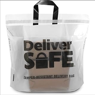 ZT Packaging Deliver Safe Plastic Peel and Seal Tamper Evident Takeout Delivery Bag 21â€ x 15â€ x 10â€ packed 250 per case
