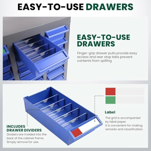 100Der Hardware CabinetDurable ABS Tool rage per Officina & Forniture per Ufficio Organizzare Strumenti & Accessori Efficientemente Ideale per Uso Domestico e Professionale