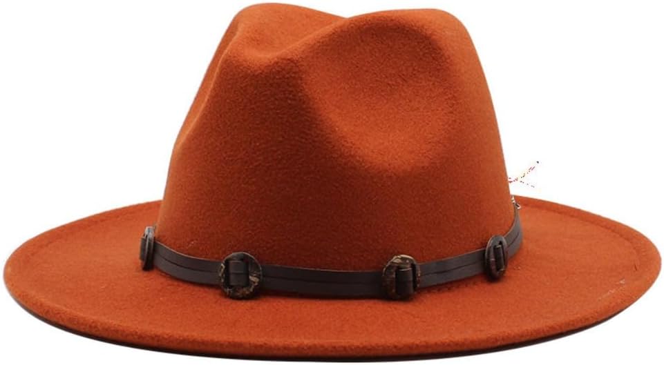 Wide Brim Fedora Hat, Hot Pink, Western Style with Brown Leather Band