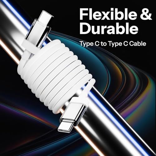 Image of 65W Usb Type C to Type C Charger Cable Compatible Fast Charging With Nothing Cmf,Nothing Phone 2 /2a /Phone 1,Laptop,iPhone 15 & 16 Series,Samsung S24 & S25 Series & Other Devices