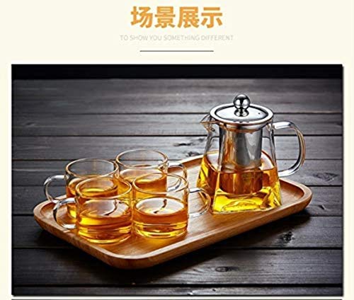 Tetera de cristal resistente al calor de 900ml con mango ergonómico para juego de té 8