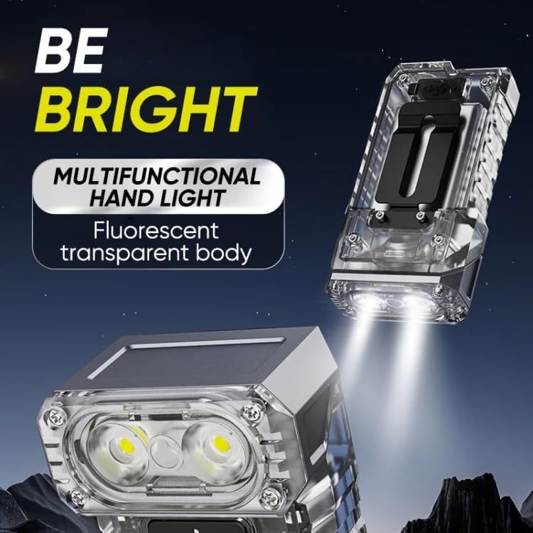 Image of Multifunctional LED Work Flashlight with Rotating Head, Magnetic Clip, UV Detection, USB Rechargeable - Compact Waterproof Torch for Camping, Emergency, and Work