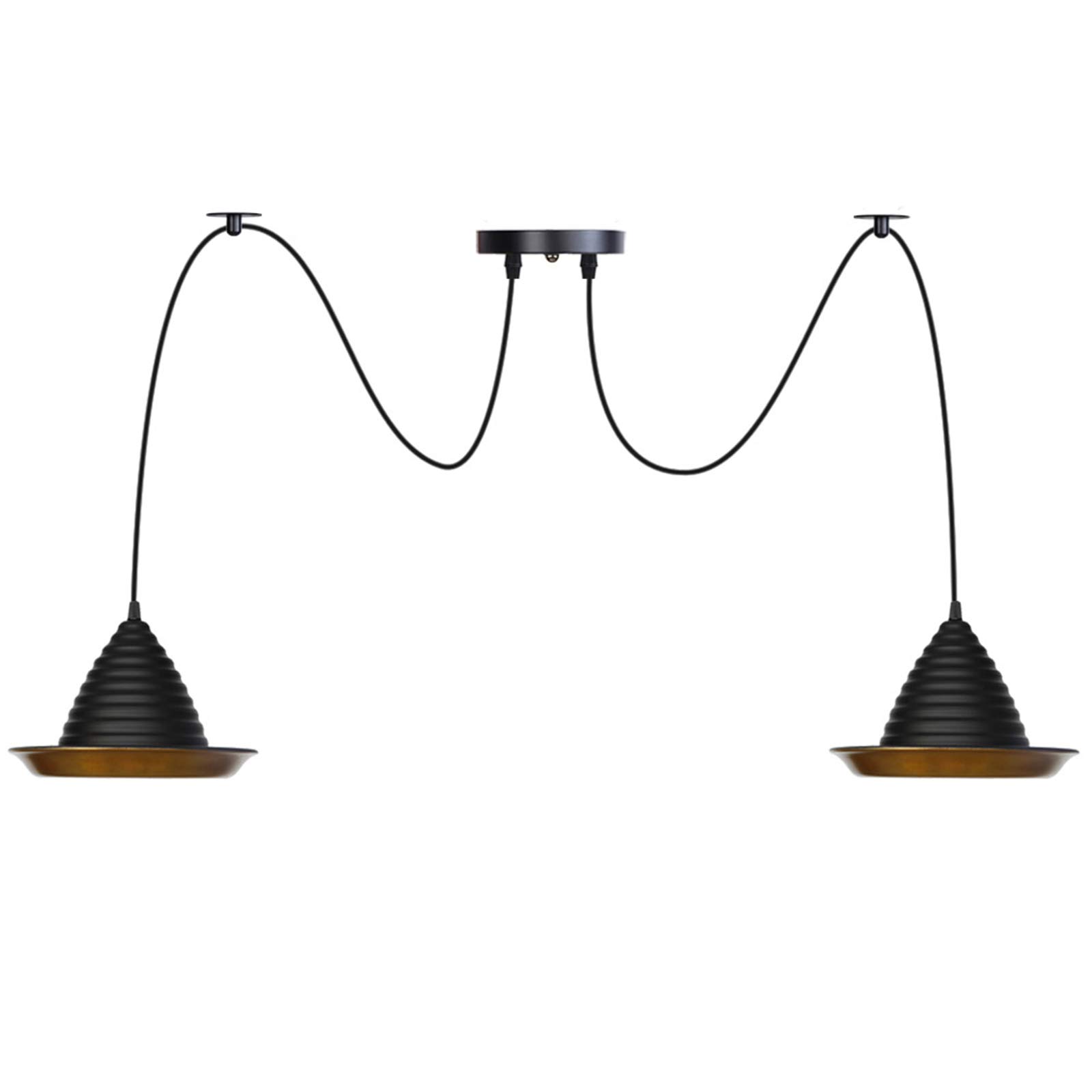 Lampe suspendue noire DIY lustre industriel ajustable avec câble de 2m pour votre intérieur