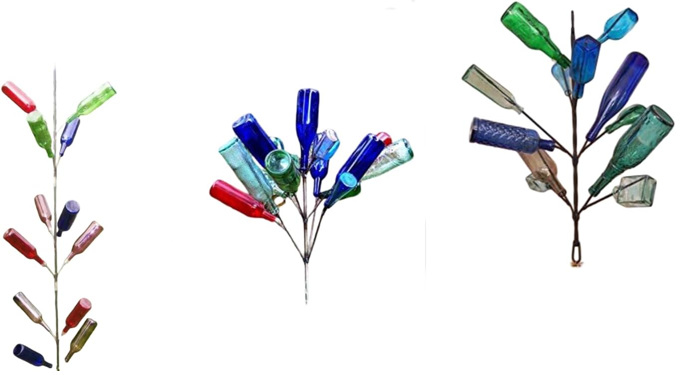 Gift Special Bottletree Garden Super Gift Bundle -Bottletree Bottle Tree Wine Bundle Gardening Wine Made in USA - Solid Steel Welded Garden Yard Art Stake