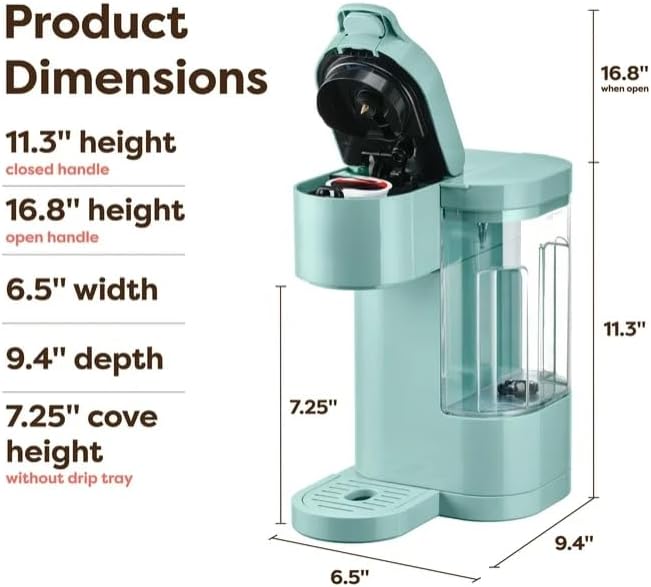 KeurigK K Express Essentials Single Serve K Cup Pod Coffee Maker, 3 cup sizes (6, 8, and 10oz), Fast Fresh Brew, 30oz Removable Water Reservoir (Seafoam Green)