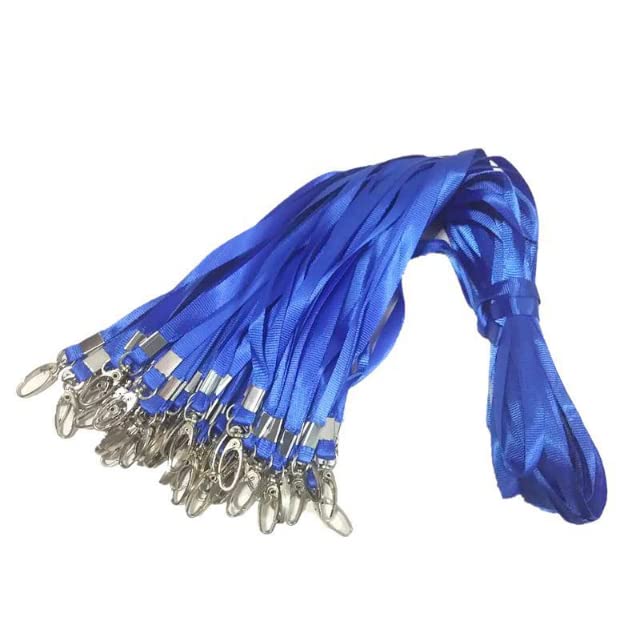 Toolzia50Pcs Blue Lanyard,for ID Name Badge Holder Neck,with Swivel Clasp Bulk Flat Lanyard, for Badges, Employees, Students, Visitors