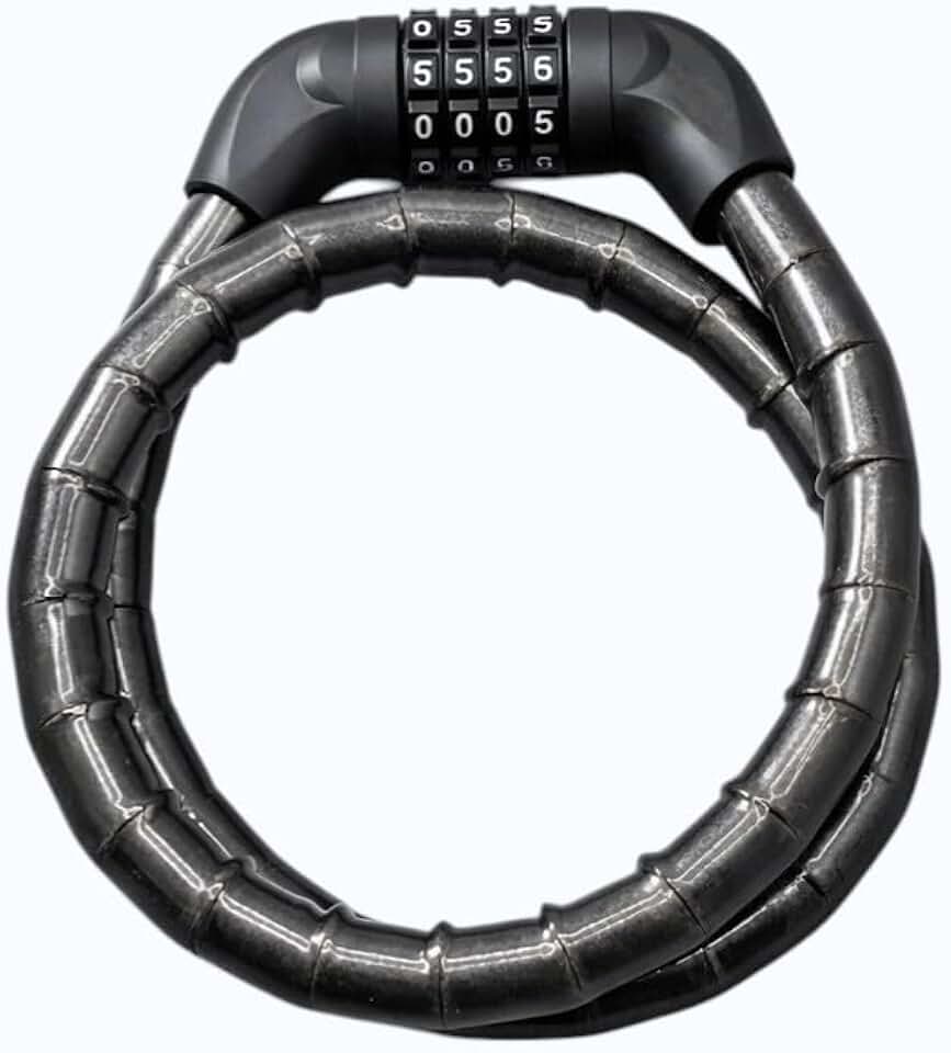 Cadeado para Bicicletas e Motos com Senha Segredo de 4 dígitos - Cabo de Aço Reforçado 1,8cm x 100cm