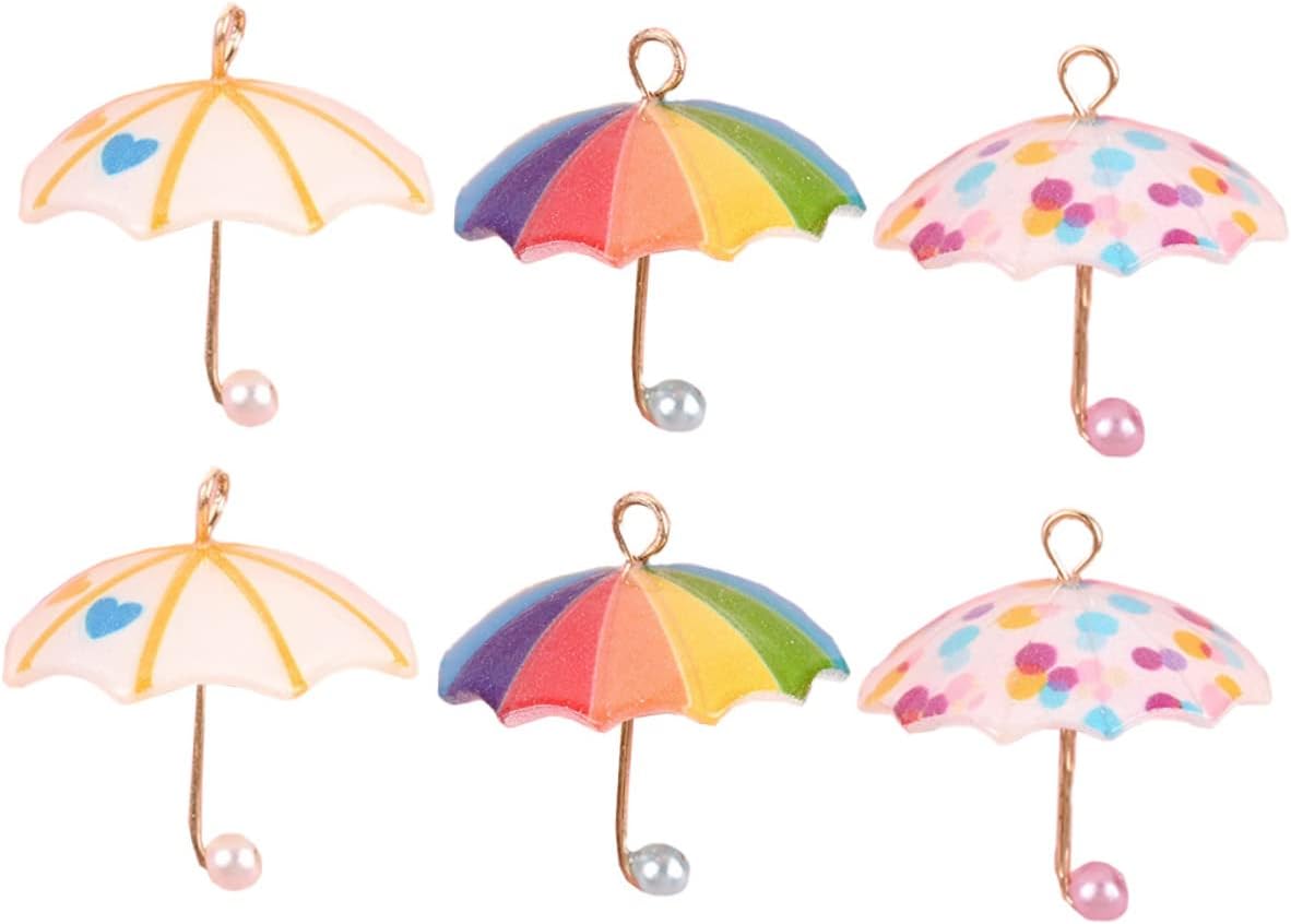 LALAFINA 6pcs Mini Realistic Umbrella Phone Case Accessories for Craft Decoration Cute and Lightweight Phone Shell Decor for Personalizing Your Mobile Device Style