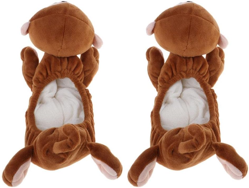 Your Ice/Figure Hockey Skates with Cute Animals- Pig Monkey Bear Dog Cat Terry Cloth Blades Covers, 1 Pair, Fits Sizes 26-38 - Monkey