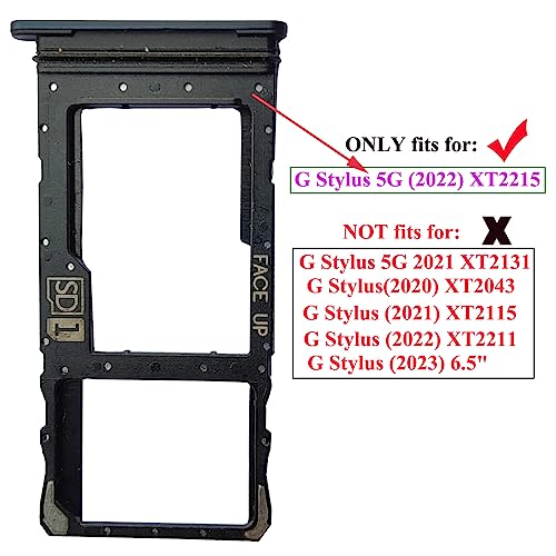 ubrokeifixit for Moto G Stylus 5G 2022 Micro SD Card Tray,Single Sim Card Tray Slot Holder Replacement for Motorola Moto G Stylus 5G 2022 XT2215-1 XT2215-4 6.8" (XT2215-Blue) - image 2