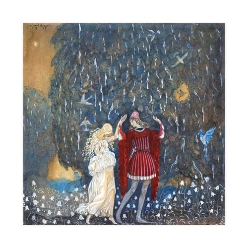 Toile décorative John Bauer Lena Dances With The Knight impression 30 x 30 cm sans cadre