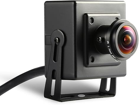 TSEye Fisheye PoE Mini IP Camera, Built in Microphone, Ultra HD 2880 x 1620P@20fps, 1.7mm Panoramic Fisheye Lens, Wide-Angle Home Security Cam, P2P Remote Viewing I706-3-P-A-TS Metal