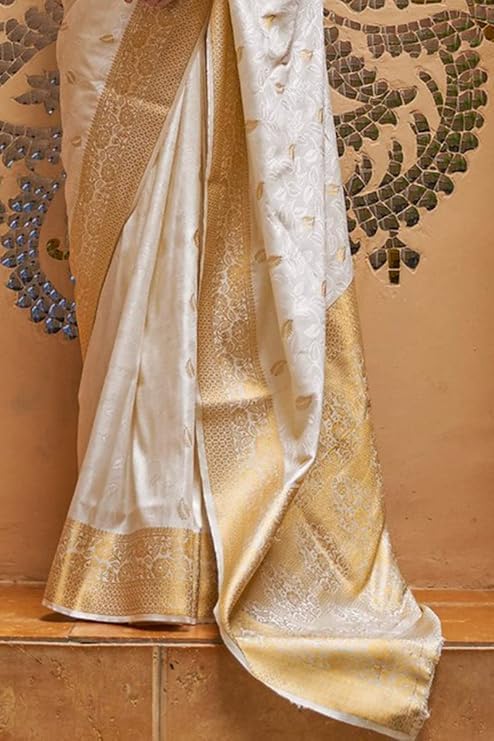 Women's kanjivaram banarasi silk saree for festival Wedding silk with rich pallu Design sarees for women with Unstitched blouse piece