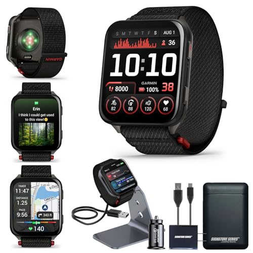 Garmin Venu X1 Thin & Lightweight GPS Smartwatch, Black | AMOLED Display, Advanced Health and Fitness Features, Sleep Tracking, 100+ Sports Apps | Signature Series Power Bundle