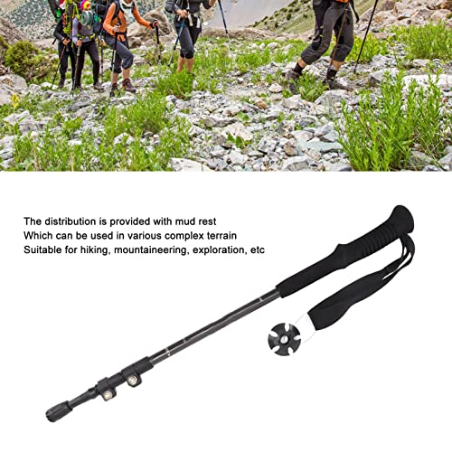 Bengala Telescópica, 3 Seções Em Fibra de Carbono, Haste Ajustável Em Altura, Bengala para Caminhada
