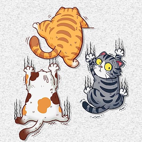 Image of (Large) 2 Set 8 Pcs Scratch Cat Decals for Cars，Cute Cat Car Stickers and Decals，Cat Bumper Stickers Funny，Window Decals for Vehicles，Auto Decals Stickers