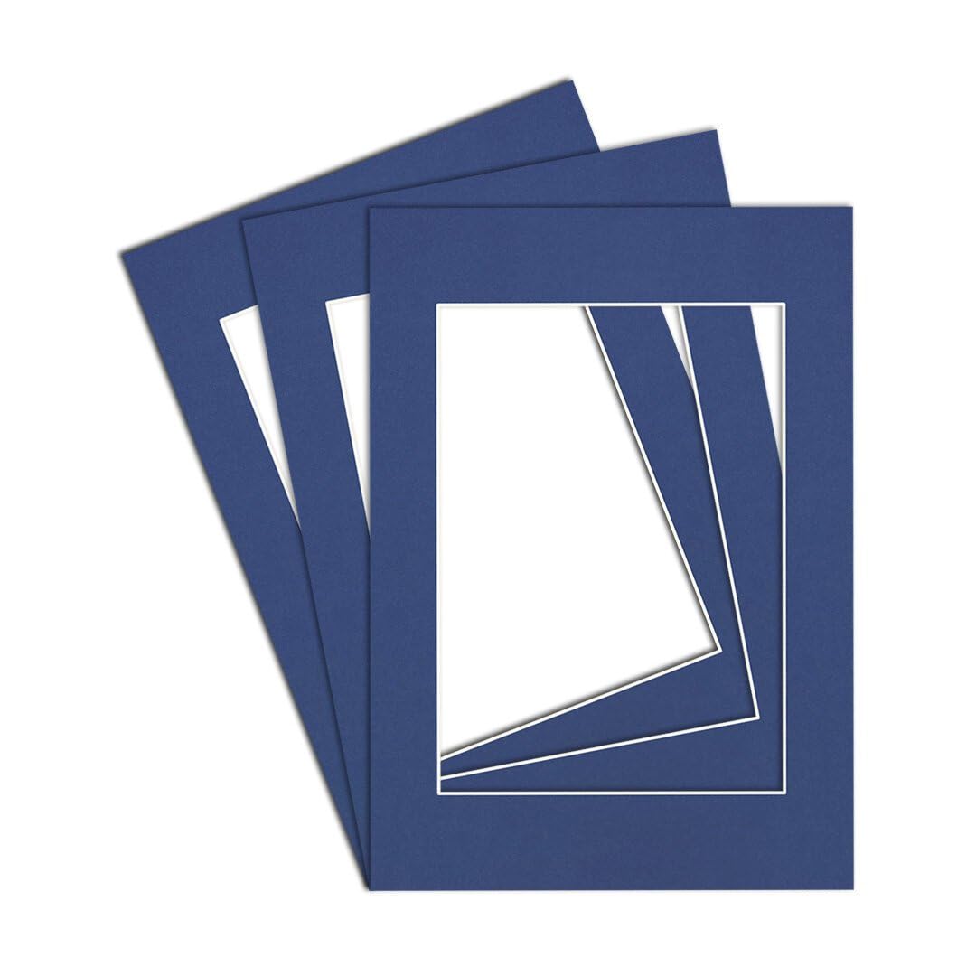 Procut Global 70x50cm Blue Picture Mounts to Fit 50x40cm Aperture - Precision Cut Cardboard Photo Mount - Ideal for Frames, Prints, Artwork & Certificates - Sizes & Colours Available - 3 Pack โ image 1