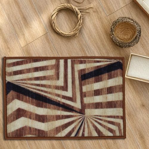 Image of HUES & SHADES Coir Door Mat for Outdoor Entrance - [37 x 57 cm] | Natural Coconut Fiber Brush Mat for Shoes Cleaning, Heavy Duty Non-Slip Doormat for Front Porch, Patio, Entryway (Desert Radiance)