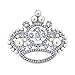 Bling Jewelry White Simulated Pearl Crystal Princess Crown Pin Brooch Rhodium Plated