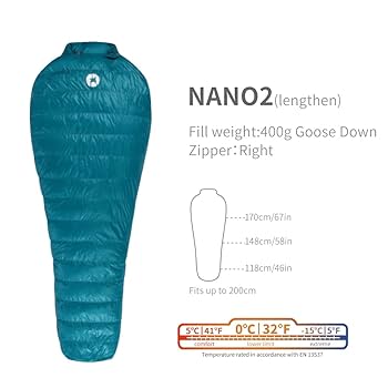 Amazon.co.jp: AEGISMAX Nano2 0度800FPガチョウダウン寝袋超