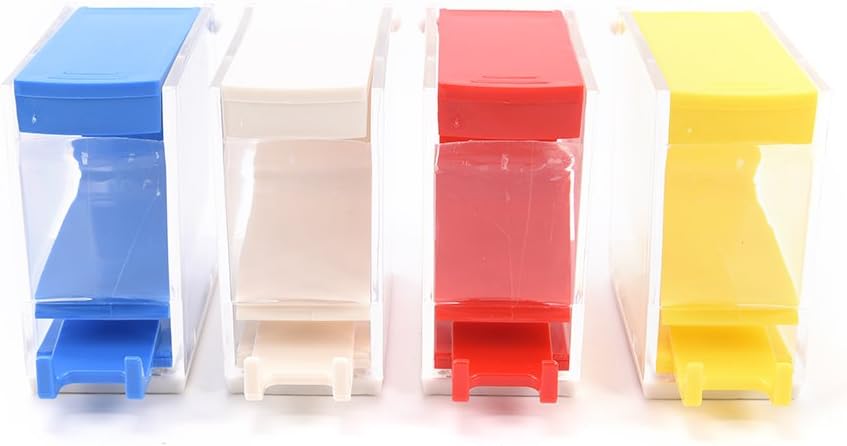 4 pcs Dental Cotton Roll Dispenser Holder Press Type Plastic Instrument Random Colors