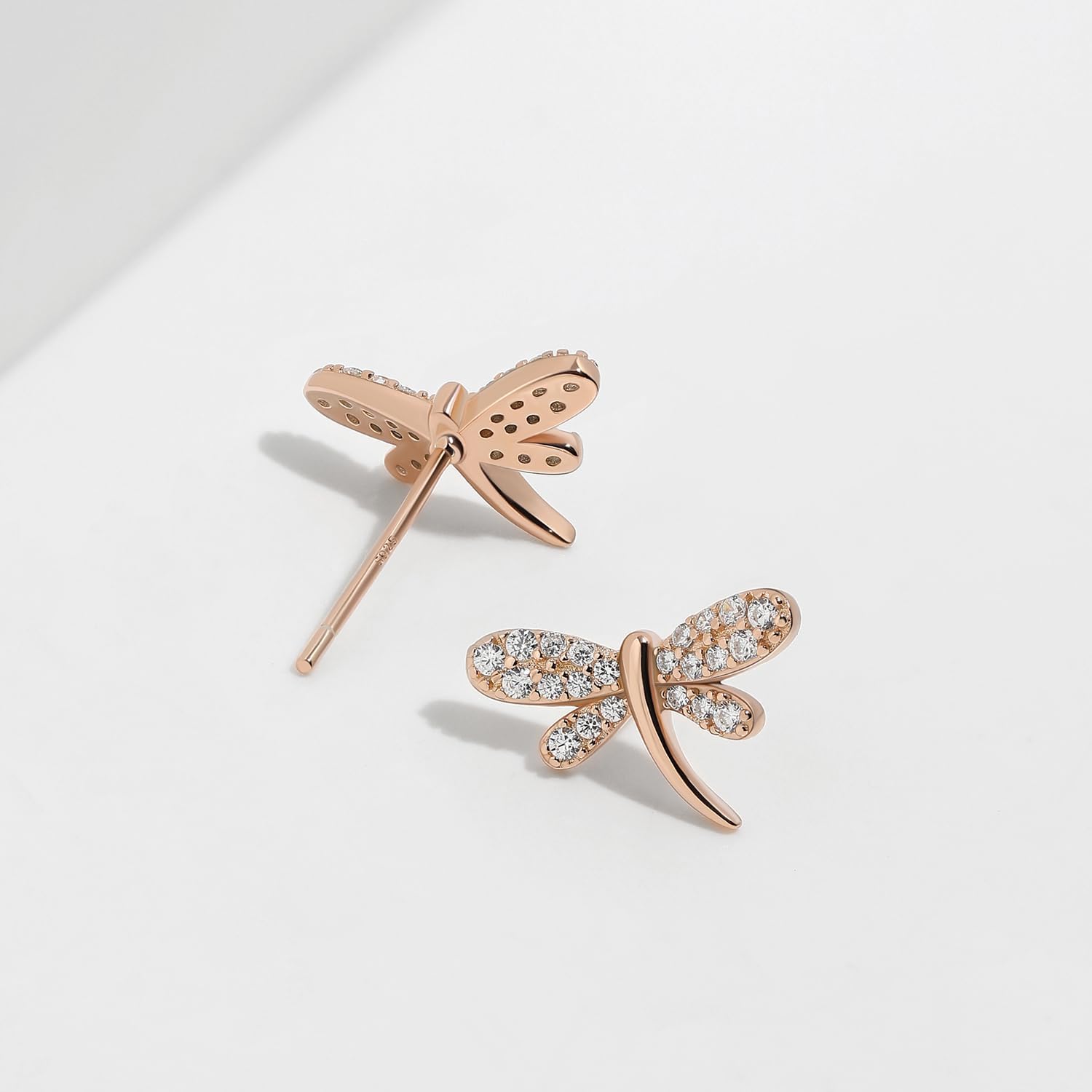 Meissa Animals Earrings Dragonfly Stud Earrings Sterling Silver Stud Earrings with Cubic Zirconia Opal Pearl Cute Animals Stud Hoop Gifts for Women Teen Girl - Image 5