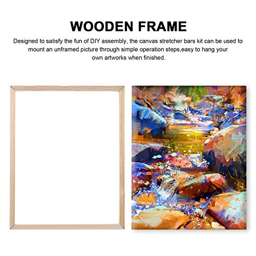 Milibest 8pcs Wood Painting Stretching Bars Canvas Frame for 40cm 50cm Oil Painting DIY Arts, As Shown, 1.9X50CM - Image 2