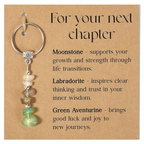 CHUANFU Llavero de Mujer, Anillas Llaveros de Cristal de Curación, Originales Colgante de la Llavero Mujer con Tarjetas, Regalos Suerte Para Mujeres y Niñas (B) CHUANFU Llavero de Mujer, Anillas Llaveros de Cristal de Curación, Originales Colgante de la Llavero Mujer con Tarjetas, Regalos Suerte Para Mujeres y Niñas (B)