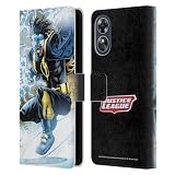 Head Case Designs Licenciado Oficialmente Justice League DC Comics Static Shock Otros Miembros Comic Art Carcasa de Cuero Tipo Libro Compatible con OPPO A17