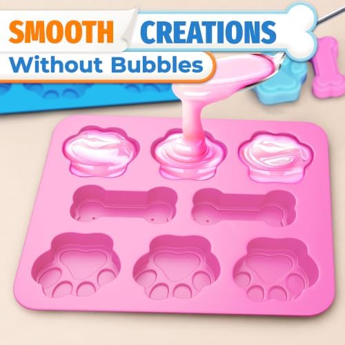 3 Pcs Dog Treat Molds Silicone, Bone & Paw Shapes, Non-Stick — view 7