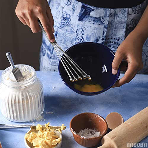 2Pcs Stainless Steel Whisk Ball - Mini Ball Whisk Manual Egg Beaters Hand Stirrer Stainless Wire Whisker Kitchen Gadgets Egg Whisk Set - 12 And 10 Inch Handheld Frother Whisk For Cream Nadoba #TOP6