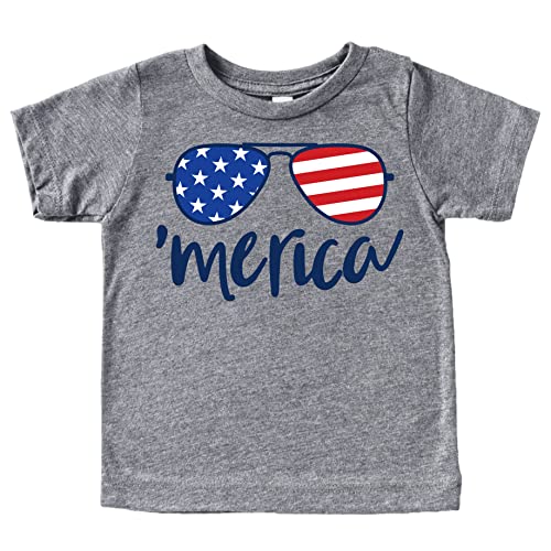 Olive Loves Apple Merica Sunglasses 4th of July Shirts Matching Family Outfits for Independence Day - Main Image