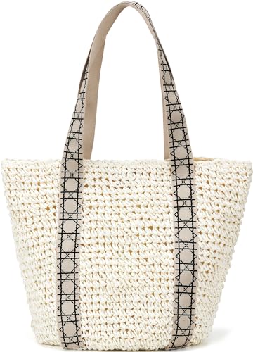 Beach Bags for Women - Summer Straw Bag Cute Woven Tote Purse for Vacation Travel