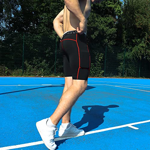 ZENGVEE 3 Piezas Mallas Running Hombre de Secado Rápido para Pantalon Deporte Hombre para Gym, Yoga, Running(Gray Black Navy-L) - imagen 5