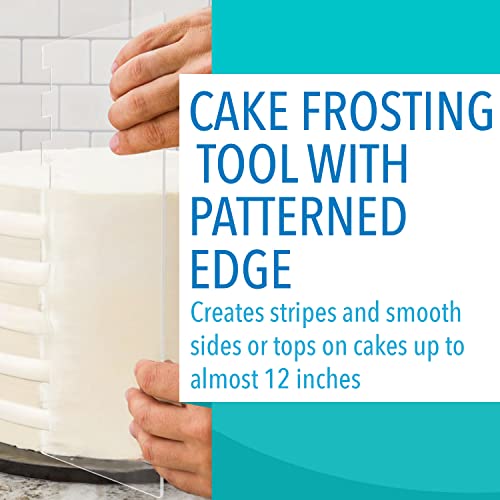 [2 Pack] Clear Acrylic Icing Frosting Buttercream Large Cake Smoother And Icing Frosting Stripes Comb – Cake Decorating Smoother And Patterned Edges - Bpa Free #TOP4
