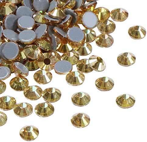 Jollin Hot Fix Crystal Flatback Rhinestones Round Diamond Glass Gems 4.8mm(20ss, 1440pcs, Crystal AB)