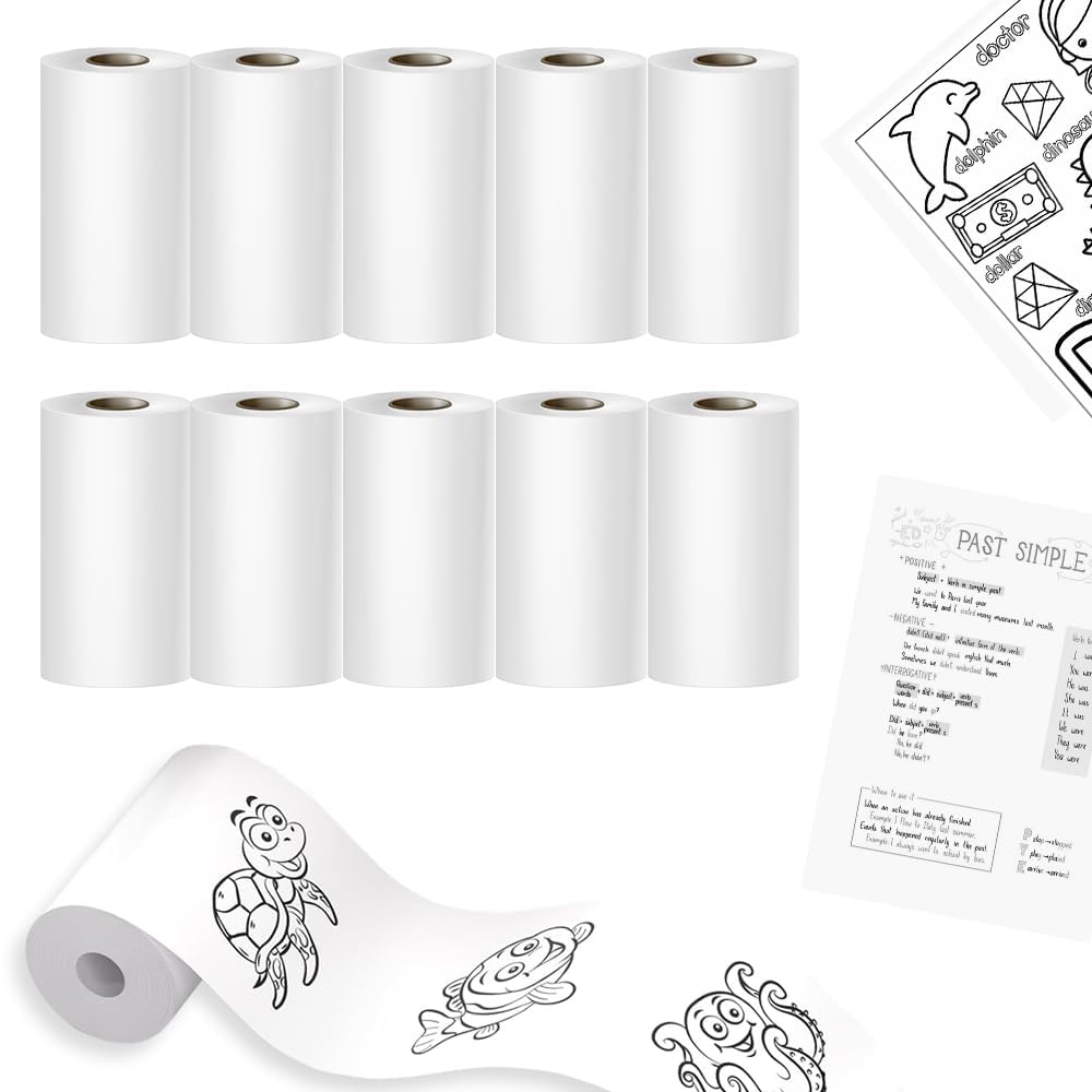 Toy Imagine Non-Sticky Thermal Printer Paper Roll – 2.5 Inch White | 58mm Mini Thermal Roll for Kids Camera, Label, Photo Printers & Billing – Pack of 10-image-39