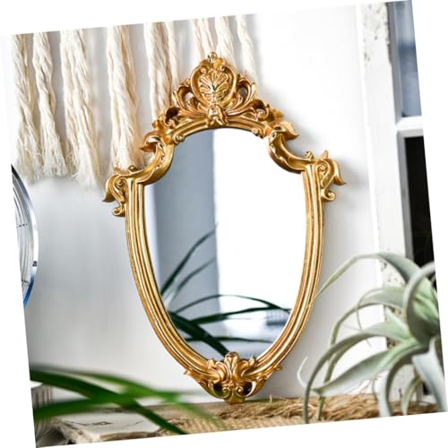 Miroir mural vintage or en résine cadre baroque robuste