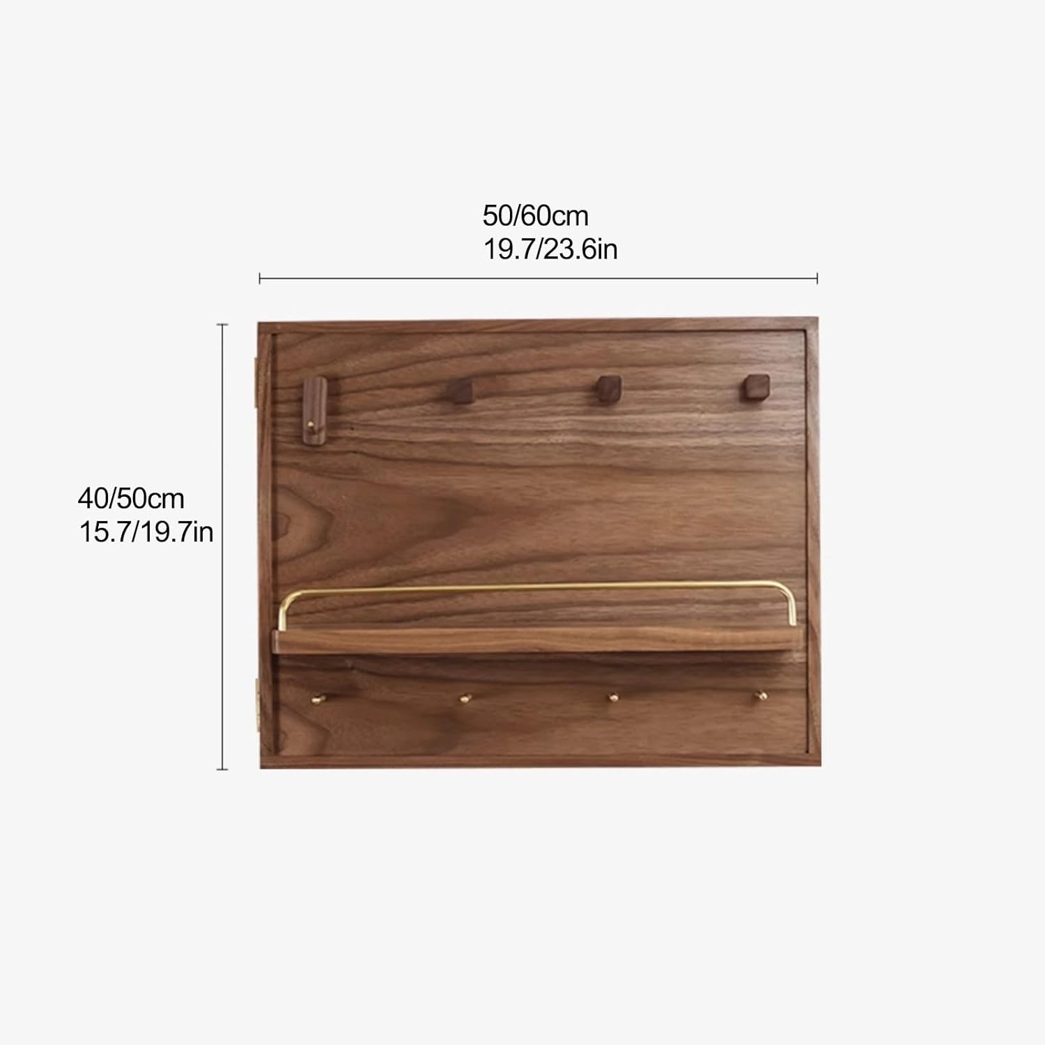 HARELA Wooden Decorative Fuse Box Covers with Shelf & Hooks, Decorative Wall Electrical Panel Cover, Hidden Circuit Breaker Panel for Farmhouse Kitchen(60x50cm/23.6x19.7in)