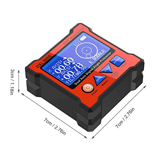 Dual Axis Digital Angle Protractor, Digital Level Angle Gauge GYRO + Gravity 2 in 1, Digital LCD Protractor Inclinometer Dual Axis Level Box 0.01°Resolution, Angle Finder with Five Face Magnetic Base by WIWU - Image 9