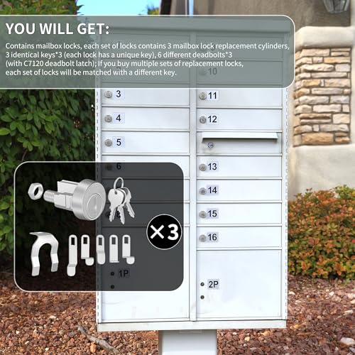 3Pcs L-1172C National Mailbox Lock Replacement for C9100 with 9 Keys | Replacement for USPS Mailbox Key Lock, Nickel Finish by Nvguoes - Image 4