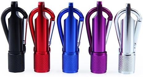 Mini Pocket LED Flashlight Torch with Carabiner Clip Keychain Ultra Bright Portable Sports Lamp for Kids Child Outdoor Hiking Biking Camping Cycling Emergency (Black)