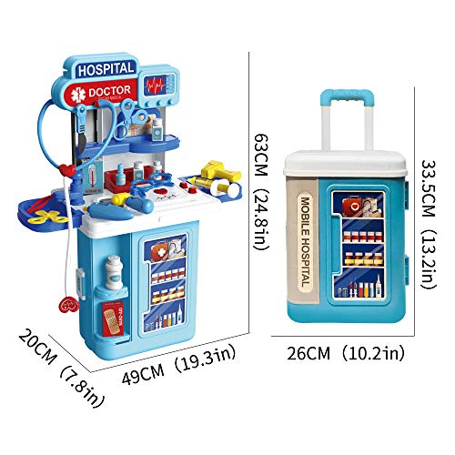 Doctor Toy Kit for Kids,3 in1 Pretend Doctor Workbench ,with Lights, Sounds.27Pcs Electronic Stethoscope,Doctor Medical Play Toys Set.for 2.3.4.5.6 yrs Girls/boy